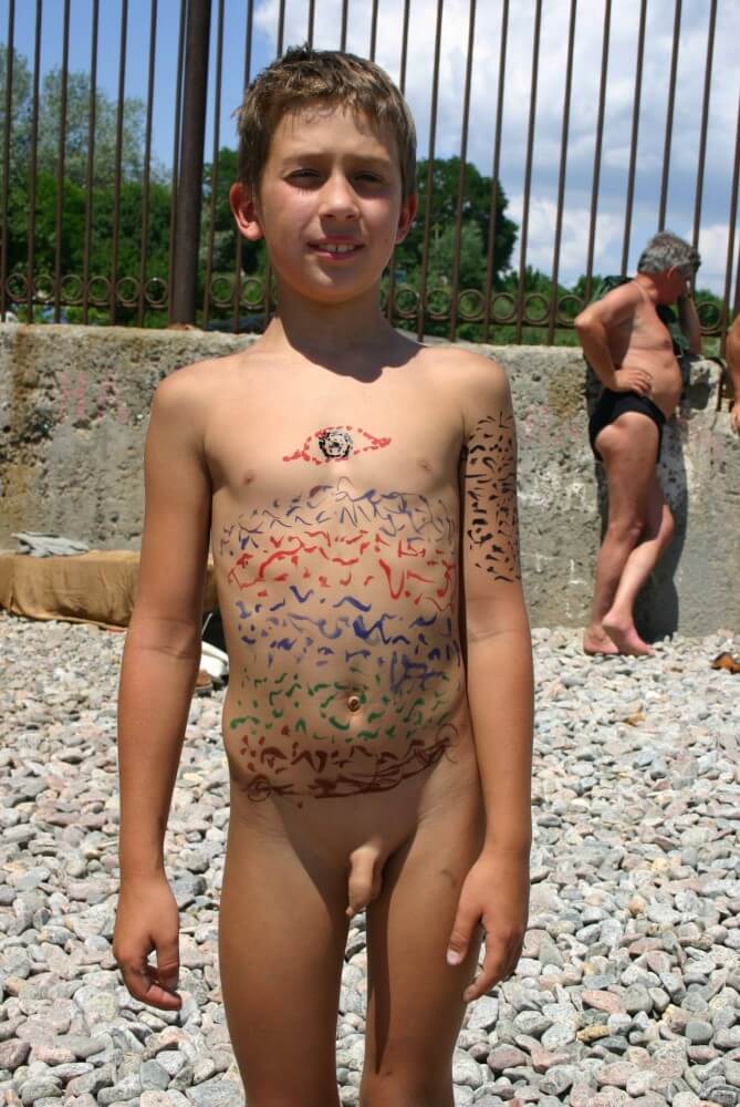 Father and Daughter Painted pics - A Haven for Those Who Wish to Go Naked