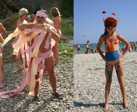 Natural Mud Camouflaging pics - True nudism began here