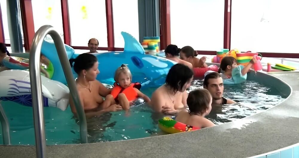 Indoor Swim Exercise - Nudism brings joy to life