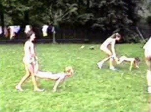 A nudist gathering at the stadium and sports - People who practice naturism value naturalness and simplicity