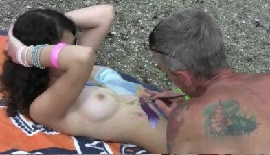 Body Art Nudist Beach 1 Full HD video - Delegation of European Nudists