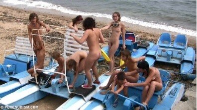 A group of naturists at sea - Promoting nudism to the masses